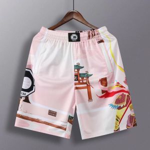 Personlighet trendiga basket shorts vuxna blixtlåsfickor sport shorts träning löpning brädet apa king tryck korta byxor