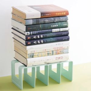 4 Grid Bookends Stand Bookhelf Desktop Decor Storage Rack Bookend Book Holder School Stationery Office Desktop File Organizer