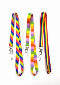 20pcs Rainbow Multicolor Key Lanyard Calket Card Card Card Card Pass Palesh Telefono di badge per cellulare Haring Jewelry7411272