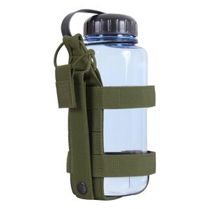 Bolsa de garrafa de água ajustável ao ar livre Travel Molle Bottle Transiter Oval Thermos Cup Titular Kettle Carrier Bag para caminhada