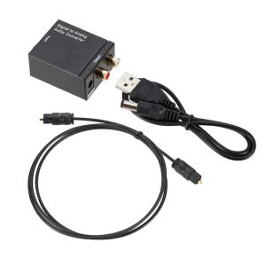 Analogdan Dijital Ses Dönüştürücüsüne Optik Fiber Koaksiyel Sinyal ADC SPDIF Stereo 3.5mm Jack 2*RCA Amplifikatör Kod Çözücü