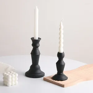 Ljushållare Nordic Black Frosted Ceramic Holder Home Decor Restaurant Romantisk Candlelight Dinner Esthetic Room