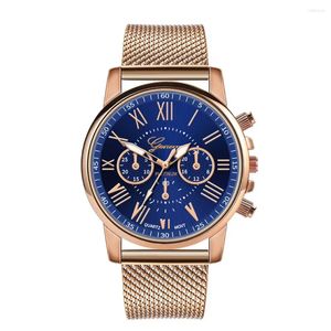 Relógios de pulso 2024 requintado e prático Luxo Sport Military Stainless Stoneless Dial Leather Band Wrist Modern Minimalist Watch