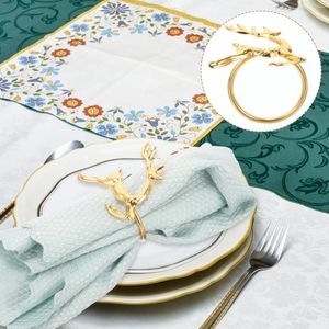 Tala de mesa 6 PCs Dining Banquet Gold Christmas Decorations Iron Restaurant Anel de guardanapo