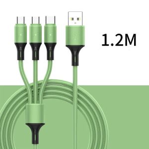 1.2M 3 in 1 Charging Cell Phone Cables For iPhone HuaWei LG Samsung Note20 S20 Micro USB Type C Cable Charger