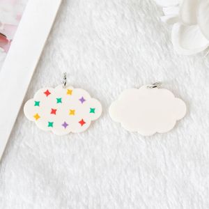6Pcs Acrylic Disco Ball Charms Cloud Flower Pendant For Earring Keychain Necklace Diy Making