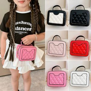 Moda tasarımcı çocuklar bebek argyle çanta gençlik kızlar prenses gündelik klasik mektup omuz çanta zinciri çanta para cüzdanlar mini tote crossbody messenger çanta