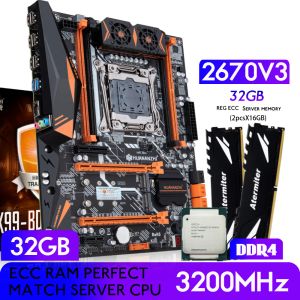 Motherboards Huananzhi BD4 Motherboard Combo Kit Set 20113 Xeon E5 2670 V3 2*16GB = 32GB 3200MHz DDR4 RAM REG ECC Memory NVME USB3.0 ATX