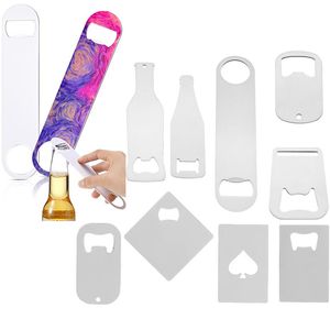 Sublimation Bottle Opener Stainless Steel Personalized Custom Flat Beer Bottles Openers Double Sided Heat Transfer Blanks Print For Kitchen Bar Restaurant