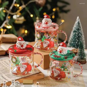 Vinglas 350 ml Cartoon Christmas Glass Imitation Cake Mug Gift medföljande Cup Family Decoration