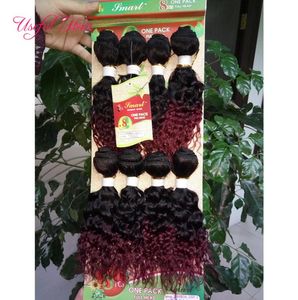 FASHION 8pcs loose wave Brazilian hair extensionmongolian curly human braiding hair crochet braids blended weave sew in hair exte1835273