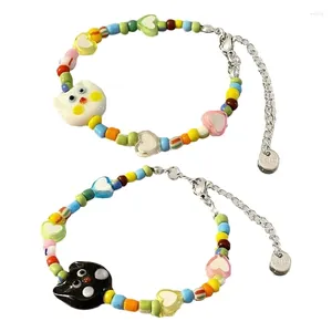 Charm Bracelets Cartoon Candy Color Glass Animal Beaded Bracelet 40GB