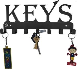 Hooks Keys Black Metal Wall Mounted Key Holder 25 x 11 2,5 cm för vardagsrum hängande hängande handdukrock