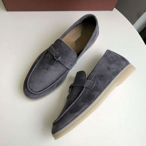 LP Designer Casual Shoes Top Quality Loro Piano Men Luxury Fashion Casual Shoes Womens Shoes Autumn Leather Shoes Soft Sole British Style Step Lazy Single Shoes