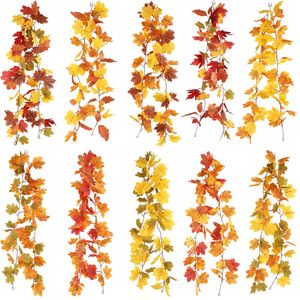 Maple Leaf Vine Vinha pendurada Garland Artificial Fall Leaves Garland Ação de Graças Decoração para Festa de Lareira de Casamento em casa