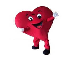 Traje de mascote de coração vermelho de Halloween Alta qualidade Personalizar desenho animado Love Plexho
