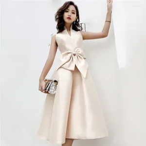 Abiti casual abiti da festa donna bandage coreano bandage elegante slim champagne senza maniche 2024 estate sexy chic ospite chicstidos