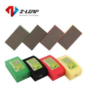 Z-LEAP Diamond Hand Polishing Pad 90*55mm Grit 60-400 For Glass Stone Marble Grinding Ceramic Tile