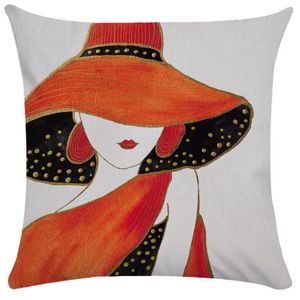 Pillow Beauty Figures Cover Nordic Ins Square Living Room Bedside Backrest Decorative Pillows Case House Home Decor