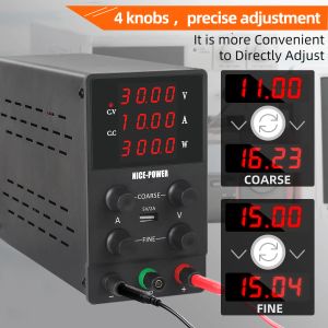 Nice-power USB DC Regulated Lab Power Supply Adjustable 30V 10A Laboratory 60V 5A Voltage Regulator Stabilizer Bench Source DIY