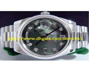 Store361 Novo Chegar Assista Men039S Diamante Mãe de Pearl Platinum Presidente 36mm 1182065572104