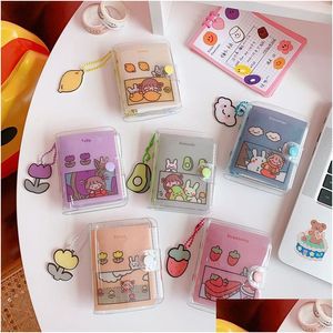 Anteckningar grossist söt transparent mini lösblad anteckningsbok kreativ bärbar fickhandbok 3 ring bindemedel kawaii skoltillbehör d dhzwk