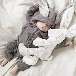 Spring Autumn Born Bash Clothes Bunny Baby Rompers Cotton Hoodie Born Girl Yorthys Fashion Infant Costume Boys Outfit 240409