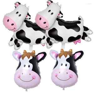 Party Decoration 4 PCS Farm Animal Animal Birthday Baby Shower Decorations Cow Cock Foil Balloons Kids Theme