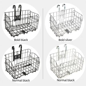 ROCKBROS Bicycle Basket Foldable Metal Wire Bike Basket Cycling Handlebar Bag Basket Big Capacity Durable MTB Bike Baskets