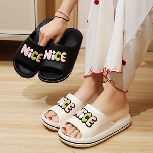 Eva Cute Thick Sole Slippers for Women in Summer, Fashionable Sports Cool Slippers, Shit Feeling, Soft Sole Air Cushion, Bread Home Slippers