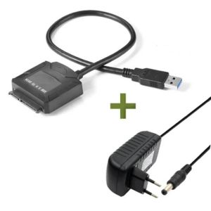 ANPWOO 2.5/3.5インチコンピューターハードドライブデータケーブルSATAからUSB 3.0 Easy Drive Cable with Power Adapterata to USB 3.0アダプターケーブル