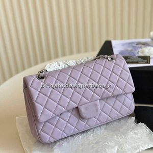 Einzelhandel Luxusbag Shop 90% Duftfabrik Großhandel Kleiner hoher Sinn 2024 Lingge Neue Frauenkette Temperament Single Schulter Msger Purple Serie