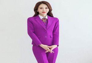 Donne039s pantaloni da due pezzi 3 pezzi Set Women Vest Blazer and Pant Suits Lady Lady Business Business Career Red Purple Blue8103876