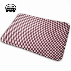 Carpets Deep Dark Red Pear And White Mini Check 2024 Color Trends Soft House Family Anti-Slip Mat Rug Carpet Squares