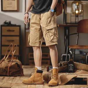 Męskie spodenki Summer American Heavy Cargo Five Quarter Pants luźne proste nogi spodnie retro swobodne
