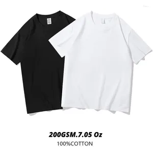 Men's T Shirts Crew Neck T-Shirts Short Sleeve Tops Cotton Plain Tees Black White