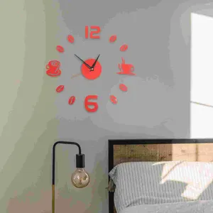 Duvar Saatleri Sticker Diy Akrilik Saat Modern Üç Boyutlu İskandinav Stili Çağdaş Ev Dekoru Sessiz Ofis