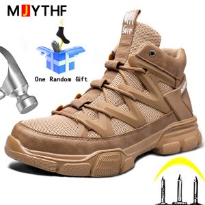 Stiefel Arbeit Sneaker Männliche Schuhe Erwachsene Sicherheit Schuhe Männer Plastik Stahl Zehen Antipunktionen Arbeit Schuhe Stiefel Industrieschuhe Armee Stiefel Männer Männer Männer