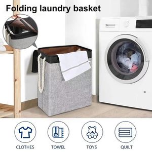 Laundry Bags Hamper Sundries Organizer Capacity Foldable Basket With Reinforced Handle Lid Ideal For Bathroom Supplies