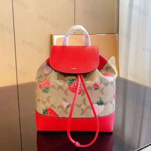 Nuovo Style Backpack Designers Back Pack BookBag Women Fashion All-Match a grande capacità Strawberry Pattern Backpacks M1