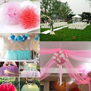 Tulle roll spole 25 meter bröllopsbord löpare tutu roll crystal tyll vit organza tutu kjol partyg bakgrund leveranser