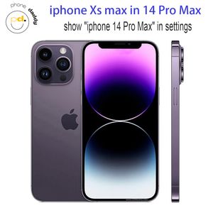 DIY iPhone Original Unlocked iphone Xs Max Covert to iphone 14 Pro Max Cellphone with 14 PM Camera appearance 4GB RAM 64GB 256GB ROM Mobilephone