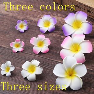 Dekoratif Çiçekler 10 PCS/Lot 4/6/8cm Plumeria Hawai Köpük Frangipani Yapay Çiçek Headdress Düğün Partisi Ev Dekorasyon