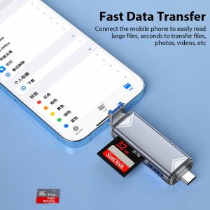 USB 3.0 SD TF Card Reader 6 in 1 Tipo di cardreader Multi Memory Type C/Micro USB/U Disk/TF/SD Flash Drive OTG Telefon Laptop Adapter