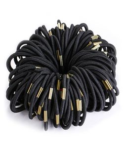 100 PCSSet Black Elastic Hairbands For Girls Fashion Women Scrunchie Gum för hårtillbehör Elastiska hårband3460473