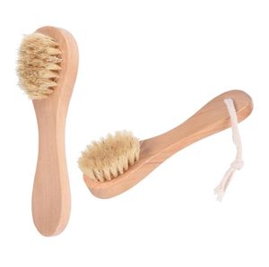 KEWLYSEU Wooden Natural Boar Bristles Facial Brush Dry Skin Bath Spa Brushes Remove Makeup Nail Scrubber7345451