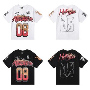 Street graffiti lettering aluminum foil printing retro loose suitable for Hellstar shirt graphics T-shirt clothes hipster washed fabric.