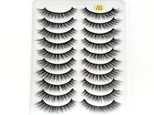 2019 NEW 10 pairs 100 Real Mink Eyelashes 3D Natural False Eyelashes Mink Lashes Soft Eyelash Extension Makeup Kit Cilios 3d1091715437