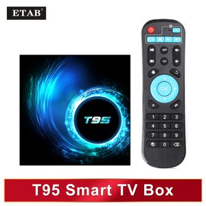 ボックスT95スマートテレビボックスアンドロイド10 6K 2.4G WIFI 128G 3D Voice16G 32GB 64GB Bluetooth 4K Quad Core Settop Box Media Player