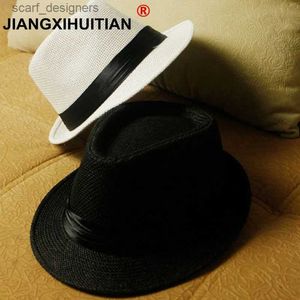 Wide Bim Hats Eimer Hüte Großhandel kostenloser Versand 2017 Sommerstrohhüte für Erwachsene Panama Hut Black Jazz Caps Casual Beach Visor Sommerhüte für Frauen Männer Y240409